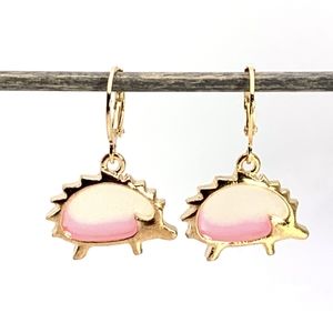 Pink Hedgehog Earrings